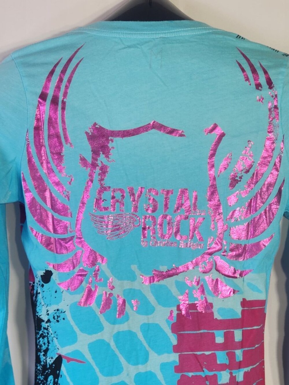 Crystal Rock by Christian Audigier Limited Edition #21/1000 Rocker Girl Tee - M - Picture 9 of 16